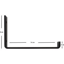 Arzor Home 4'lü Set Siyah Metal Duvar Rafı Destek Ayakları, Güçlü Raf Tutucu J Demiri ve Vida Seti (14 cm)