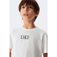 Orca Kids Fashion 8-14 Yaş Arası Like Tshirt Ekru