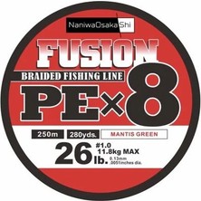 Osaka Fusion Pe X8 Mantıs Green 135 mt Ip Misina (Spin Ipi Su Geçirmez)