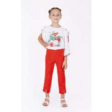 Best Kids Kız Çocuk Yırtmaçlı Pantolon BK23YK14204