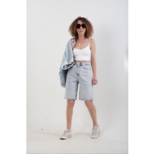 Zelish My Sister Mavi Denim Bermuda Şort