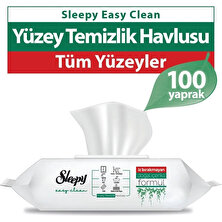 Sleepy Easy Clean Parabensiz Yüzey Temizlik Havlusu Beyaz Sabun Kokusu 100 Yaprak