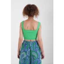 Zelish My Sister Yeşil Askılı Crop Top