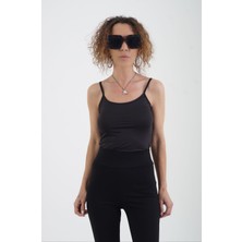 Zelish My Sister Siyah Ince Askılı Streç Atlet