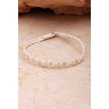 Sümer Telkari Kazaziye Işlemeli Elişi Renkli Dorissa Gümüş Bileklik 4396