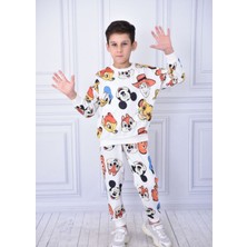 Modarvi Disney Mickey&friends Baskılı Beyaz Mevsimlik Erkek Çocuk Eşofman Takımı