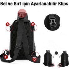 Ally USB Şarj Girişli Çok Fonksiyonlu Su Geçirmez Erkek Bel ve Sırt Çantası