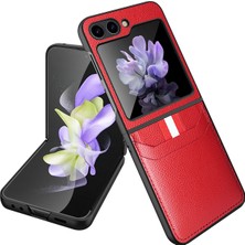 Hongshou Hongshou-Samsung Galaxy Z Flip5 5g Için Litchi Doku Telefon Kılıfı (Yurt Dışından)