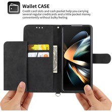 Hongshou Hongshou-Samsung Galaxy Z Fold5 Için Çiçekler Kabartmalı Deri Kılıf (Yurt Dışından)