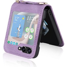 Hongshou Hongshou-Samsung Galaxy Z Flip5 5g Için Crossbody Deri Telefon Kılıfı (Yurt Dışından)