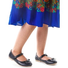 Kiko Kids Fiyonklu Cırtlı Kız Çocuk Babet Ayakkabı 201 Cilt