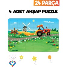 Esa Toys Ahşap 24 Parça 4 Set Çocuk Puzzle