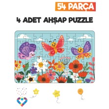 Esa Toys Ahşap 54 Parça 4 Set Çocuk Puzzle