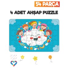 Esa Toys Ahşap 54 Parça 4 Set Çocuk Puzzle