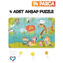 Esa Toys Ahşap 54 Parça 4 Set Çocuk Puzzle