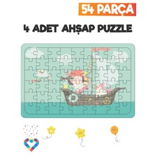 Esa Toys Ahşap 54 Parça 4 Set Çocuk Puzzle