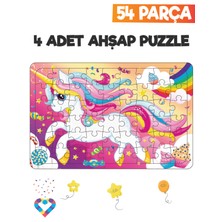 Esa Toys Ahşap 54 Parça 4 Set Çocuk Puzzle