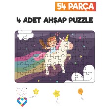 Esa Toys Ahşap 54 Parça 4 Set Çocuk Puzzle