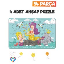 Esa Toys Ahşap 54 Parça 4 Set Çocuk Puzzle