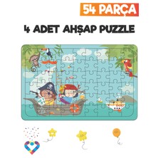 Esa Toys Ahşap 54 Parça 4 Set Çocuk Puzzle