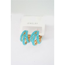 By Zeyna Aksesuar Kadın Vip Seri Kararmaz Mineli Boru Model 2.5 cm Küpe