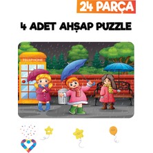 Esa Toys Ahşap 24 Parça 4 Set Çocuk Puzzle