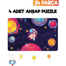 Esa Toys Ahşap 24 Parça 4 Set Çocuk Puzzle