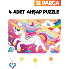 Esa Toys Ahşap 12 Parça 4 Set Çocuk Puzzle