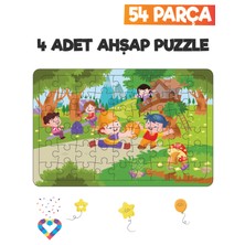 Esa Toys Ahşap 54 Parça 4 Set Çocuk Puzzle