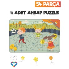 Esa Toys Ahşap 54 Parça 4 Set Çocuk Puzzle