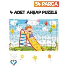 Esa Toys Ahşap 54 Parça 4 Set Çocuk Puzzle