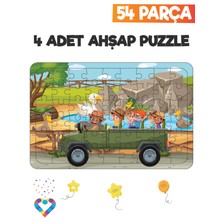 Esa Toys Ahşap 54 Parça 4 Set Çocuk Puzzle