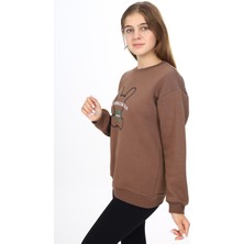 Angelos Girls Kız Çocuk Ayıcık Baskılı 3 Iplik Sweatshirt 7-13 Yaş LX268