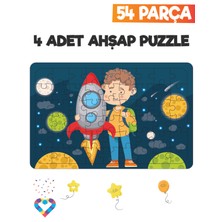 Esa Toys Ahşap 54 Parça 4 Set Çocuk Puzzle