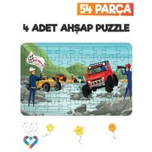 Esa Toys Ahşap 54 Parça 4 Set Çocuk Puzzle