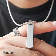 Fybang Erkekler ve Kadınlar Için Kare Kolye Paslanmaz Çelik Kolye Kişiselleştirilmiş Çift Kolye Kolye 4 Taraf Gravür Özel Ad Mesaj Çubuğu Kolye 22 Inç Kutu Zincir Kolye Takı Hediye (Yurt Dışından)