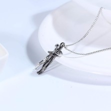 Fybang Çift Kucaklama Kolyesi 925 Ayar Gümüş Kişilik Aşıklar Çift Snuggle Hug Kolye Sevgi Sarılma Kolye Yaratıcı Aşk Erkek ve Kadın Kolye Sevgililer Günü Çiftler Noel Hediyesi (Yurt Dışından)