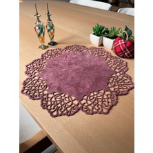 Ergüven Home Pembe Süet Kumaş Yuvarlak Amerikan Servis Takımı Supla 6'Lı 35 x 35 cm