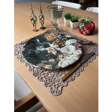 Ergüven Home Koyu Bej (Taş Rengi) Süet Kumaş Kare Amerikan Servis Takımı Supla 6'Lı 35 x 35 cm