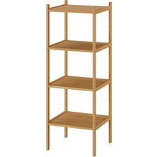 IKEA Bambu Banyo Raf Ünitesi 37X37X104 cm Meridyen Dükkan Kare Model 4 Kat Banyo Düzenleyici Doğal