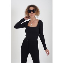 Zelish My Sister Kare Yaka Kaşkorse Bluz