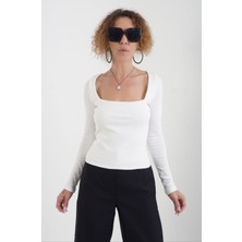 Zelish My Sister Kare Yaka Kaşkorse Bluz