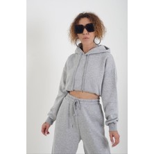 Zelish My Sister Gri Arketip Şardonlu Kapüşonlu Sweatshirt