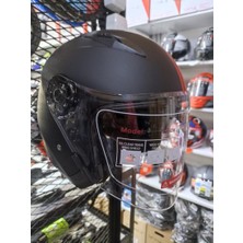 Jıekaı Yarım Kask Mat Siyah-Kırmızı (Xl)