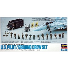 Hasegawa X72-7 35007 1/72 Ölçek, US Pilot ve Yer Ekibi Figürleri, Plastik Model Kiti