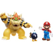 Super Mario Ni̇ntendo Super Mari̇o Wave 1 Mari̇o Vs Bowser Di̇orama Seti̇ 15CM