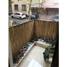 Özgazi 1 Metre x 2.50 Metre Kamış Hasır Balkon Çiti Bahçe Çiti Bambu Çit Gölgelik Dekorasyon