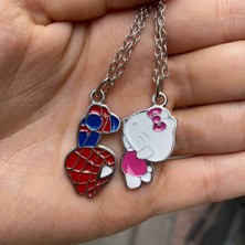 Köstebek Hello Kitty ve Spider-Man Çift Kolye