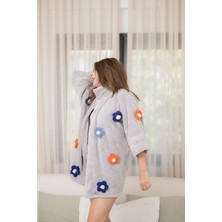 CAKKA Wellsoft Peluş Papatyalı  Sabahlık /dressing Gown