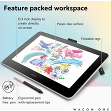 Wacom One Hd Yaratıcı Kalem Ekranı, Ekranlı Çizim Tableti, 13.3 Inc